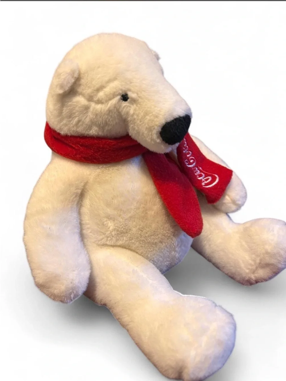 Vintage Coca- Cola plush Polar Bear W/ red scarf- collectible